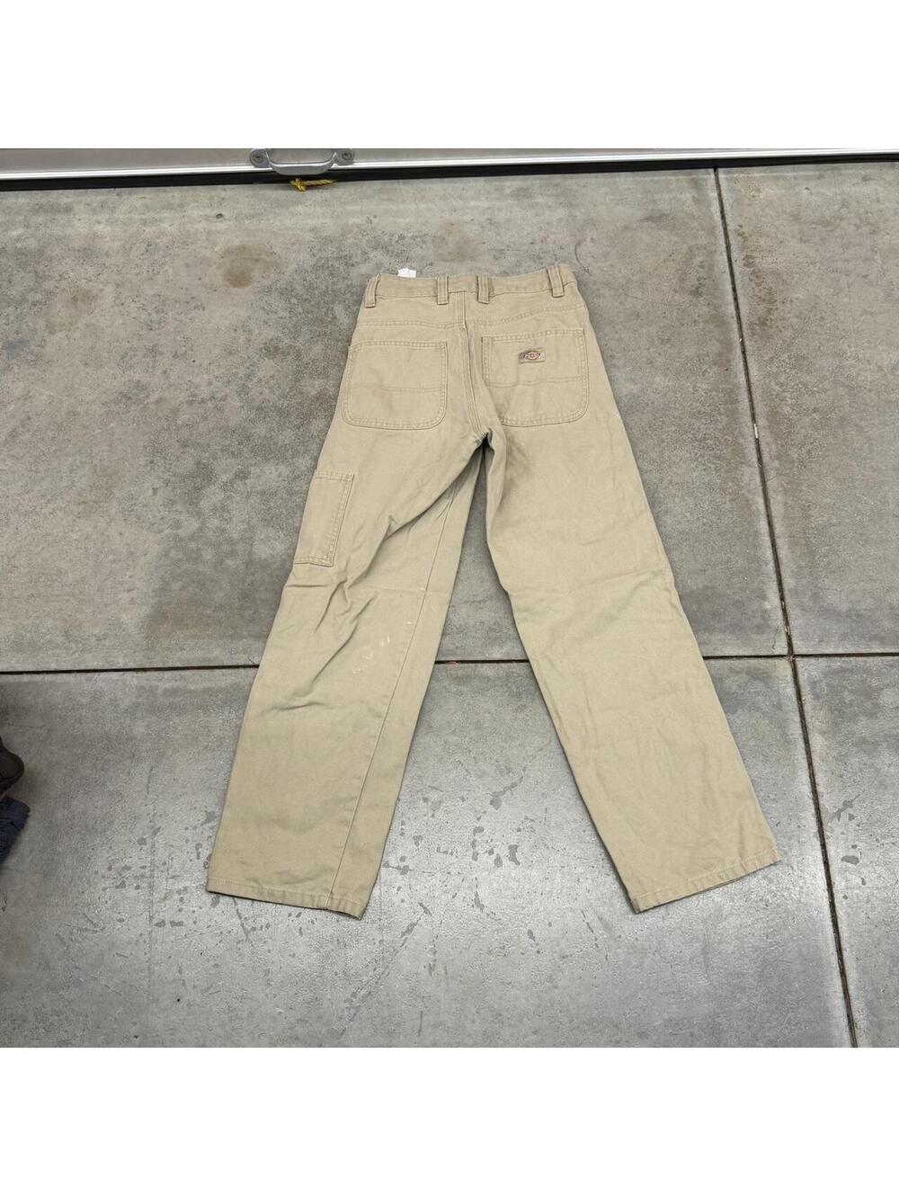 vintage dickies beige relaxed baggy fit dungaree cargo pants size 0 WOMENS - Picture 4 of 4